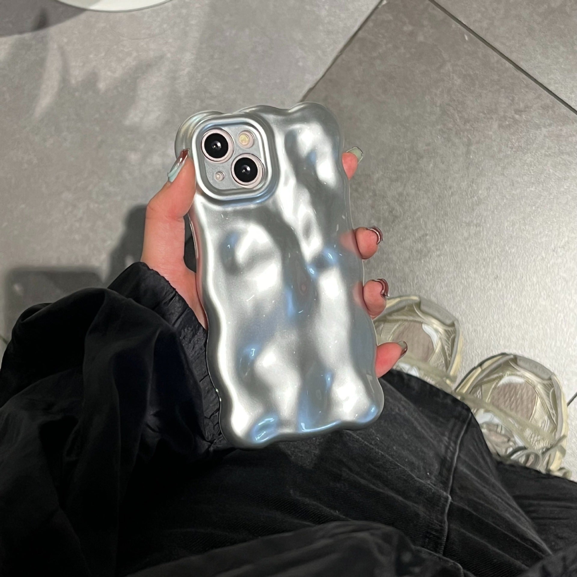 Wholesale Matte Silver Meteorite Patterned TPU Phone Cases